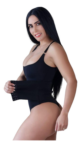 Body Invisible Modelador Alta Compresión Faja Doble Banda Negro M