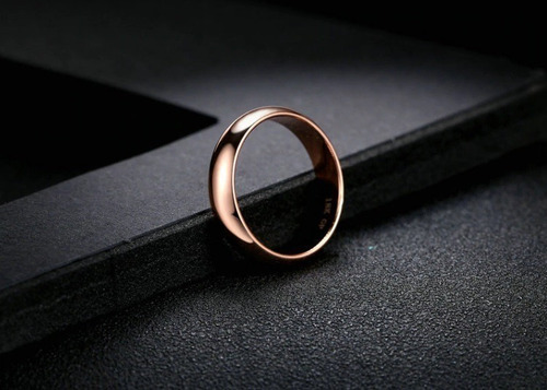 Imagen 6 de 9 de Anillo Compromiso Argolla Clásica Rose Gold Boda Regalo