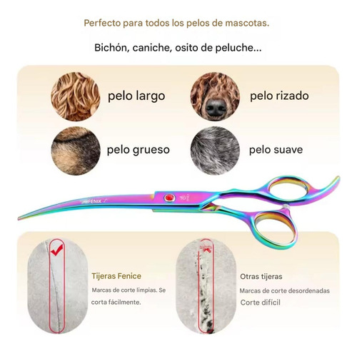 Tijeras Premium Estetica Canina Marca Fenice Gama Alta