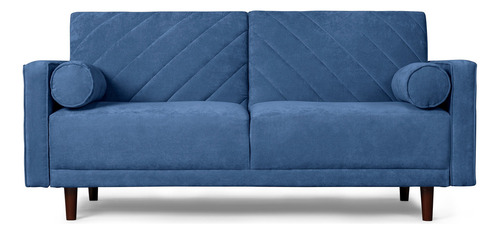 Sofá Cama Calandra Makora Beehive De Velvet Color Azul