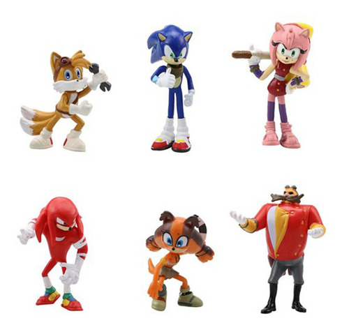 Sonic The Hedgehog Figura Juguetes De 7 Cm, 6 Unidades/set A