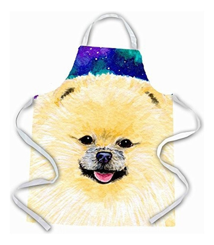 Carolines Treasures Ss8997apron Pomeranian Apron Large Multi