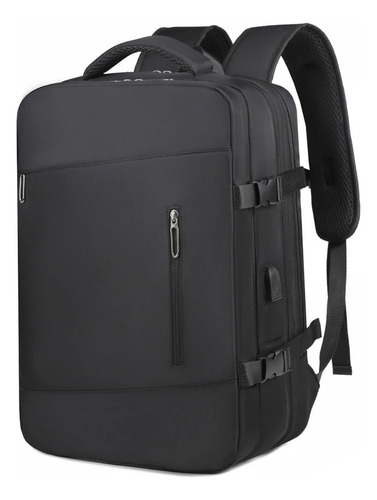 Mochila Notebook Viagem Mala Bordo Resistente 180° Expansor Cor Preto Desenho Do Tecido Lisa