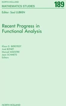 Libro Recent Progress In Functional Analysis: Volume 189 ...