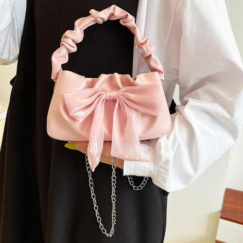 Bolso De Mano Con Lazo Para Mujer, Elegante Bolso Cruzado De