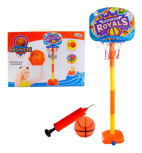Cesta De Basquete Com Tabela Bola E Bomba Infantil