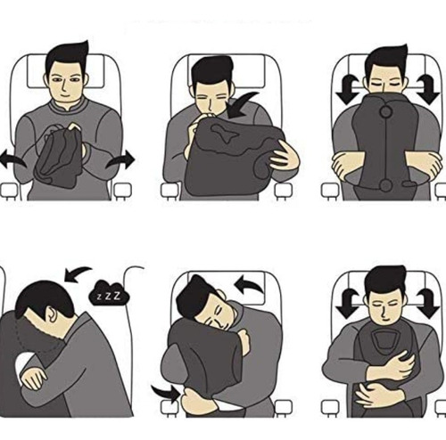 Almohada Inflable Para Viajes En Avión, Buses, Descanso.