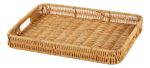Gpp Cesta De Almacenamiento De Mimbre, Bandeja Rectangular M