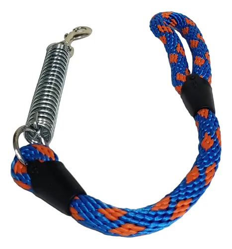 Lazo Cordón Collar Resorte Para Perros Azul Claro Naranja