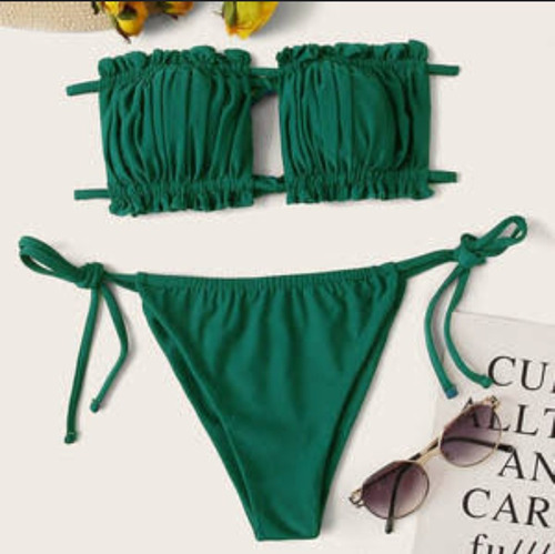 Traje De Baño Bikini Verde De Shein