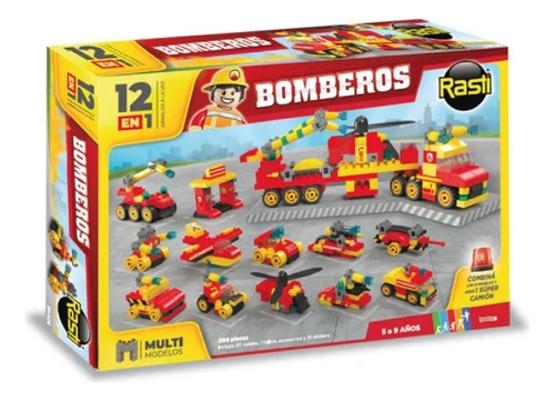 Juego Didactico Rasti Bomberos 12 En 1 Multimodelos 300 Pzs