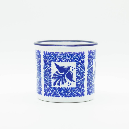 Taza Ceramica Estilo Peltre Talavera Poblana Mexicano Tp2