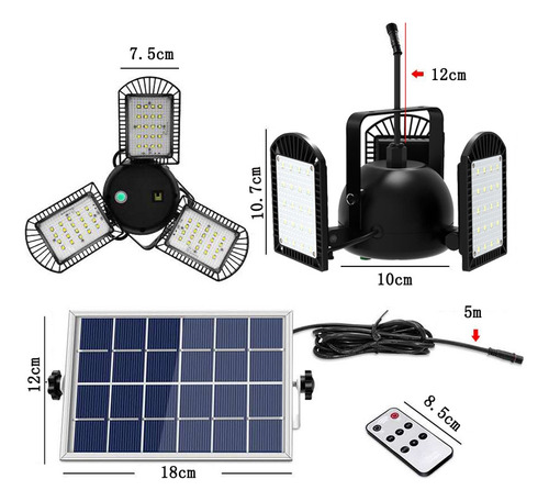 Luces Solares For Exteriores, 60 Led, Reflectores Solares,