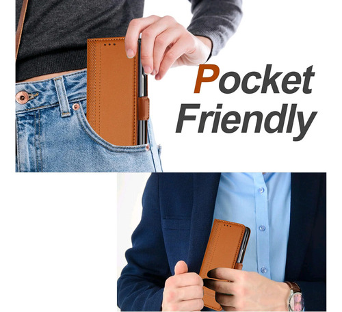 Funda De Piel Tipo Cartera Con Ranura Para Tarjetas De Prese