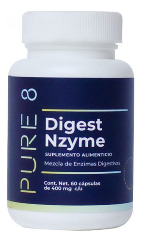 Pure 8 Enzimas Digestivas (digestión) 60 Cápsulas Sabor Sin Sabor