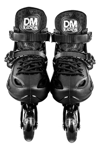 Patins Infantil Preto Ajustável Com Rodas De Gel C/ Led 34-37 6.8 Cm Preto