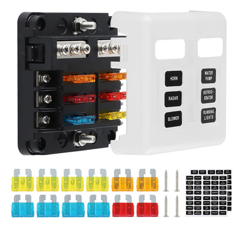 Amiss Bloque De Fusibles De Hoja De 6 Vias De 12 V, Panel De