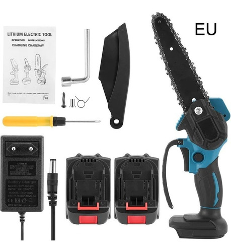 Imagen 5 de 6 de Mini Motosierra Eléctrica De 21v Con 2 Baterías - Milgenial