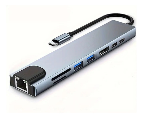 Adaptador Usb C Tipo-c 8-en-1 Con Convertidor De Hdtv A 4k P