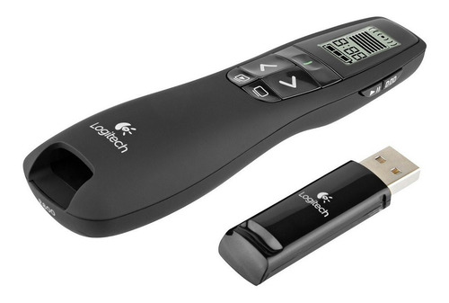 Imagen 3 de 4 de Puntero Logitech Profesional R800 Negro Pantalla Lcd + Bolso
