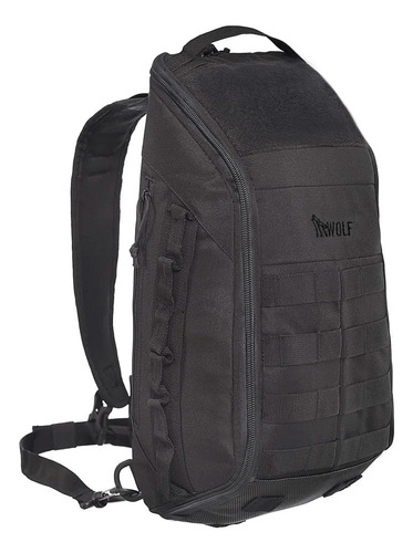 Mochila Transversal Wolf Attack 9mm Preta - Single Bag Cor Preto