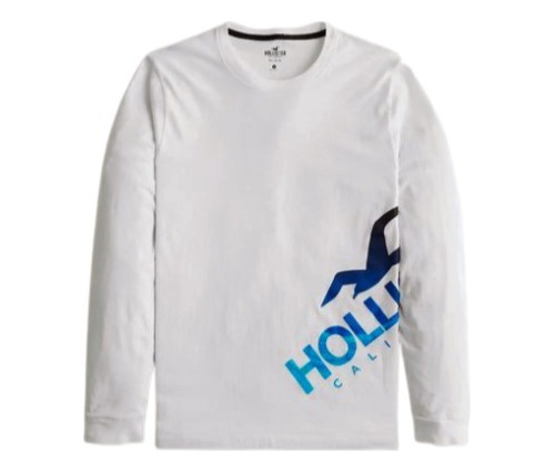 Camiseta Manga Longa Hollister Branca