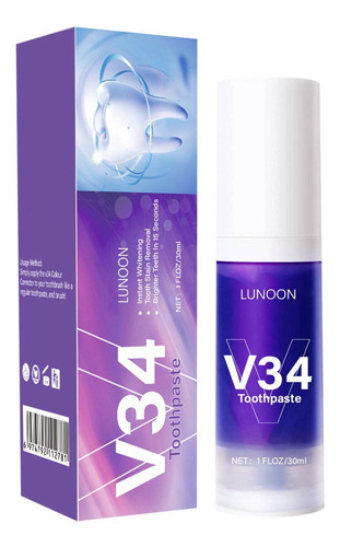 Pasta De Dientes V34 Bright Teeth Fresh, 30 Ml, Eliminación