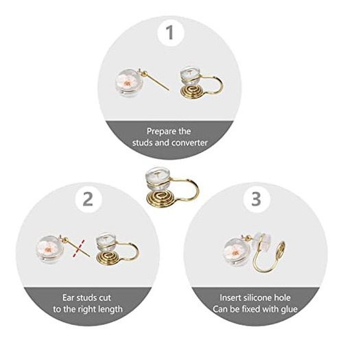 Convertidor De Aretes Con Clip 16 Pcs 5 Tipos Convertidores