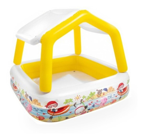 Pileta Infantil Inflable Con Techo Desmontable 