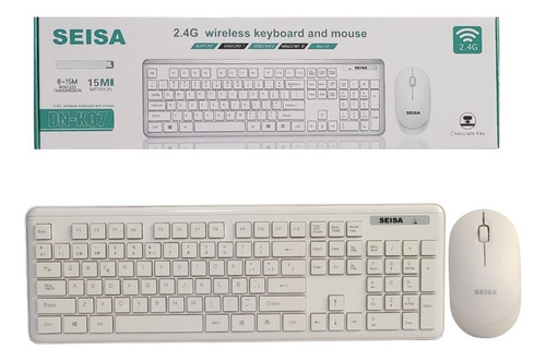 Teclado Y Mouse Inalámbrico Para Pc Laptop Mac Blanco