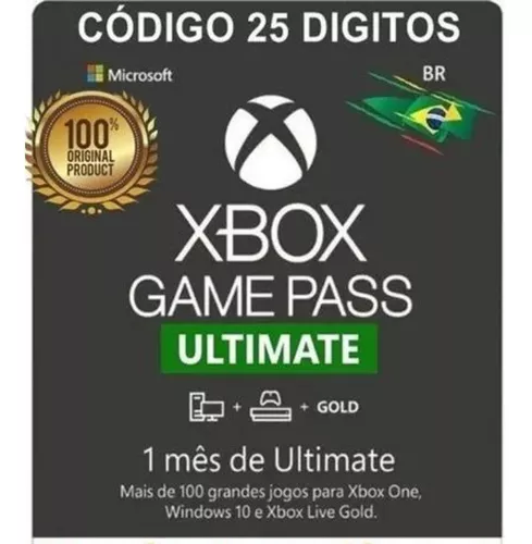 Xbox Game Pass Ultimate 1 Mês Código De 25 Dígitos - Desconto no Preço