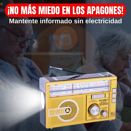 Radio Linterna Panel Solar Am Fm Mp3 Portatil Carga Solar
