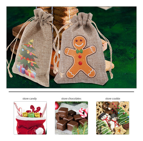 Juego De Bolsas Con Cordón Para Regalo De Dibujos Animados,