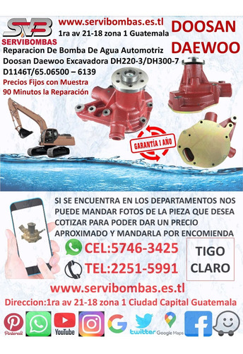 Reparacion De Bomba De Agua Automotriz Doosan Daewoo 65.0600