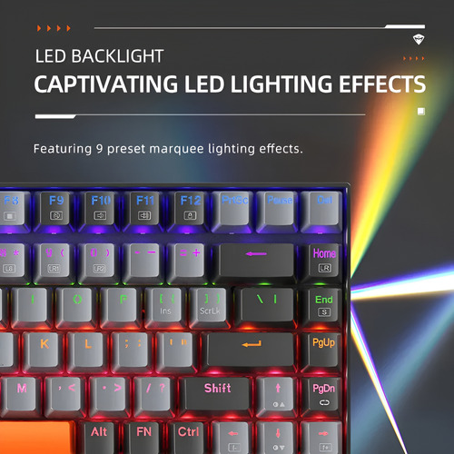 Teclado Mecânico Gamer Machenike K500 B84 Switch Red Rgb Cinza/preto Inglês