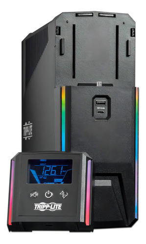 Ups Tripplite Gamer 1000va 600w, Lcd, Rgb, Usb. Color Gris Oscuro