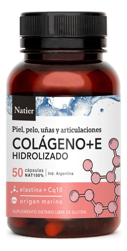 Natier Suplemento Colágeno Hidrolizado + Vitamina E X 50c 3c Sabor Colágeno Vitamina E
