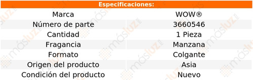 Aromatizante Para Auto Colgante Fragancia A Manzana Wow