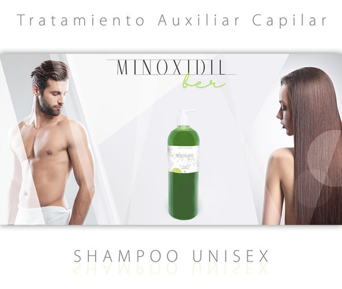 Imagen 2 de 9 de Shampoo Unisex Minoxidil 5% Con Bergamota 1l Cabello Y Barba