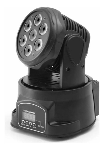 Mini Moving Head Wash 7 Led 10w Quadriled Rgbw Dmx Festa Dj