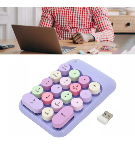 Teclado Numérico Sem Fio Portátil De 2,4 Ghz Com 18 Teclas