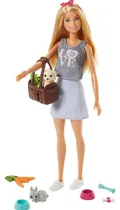 Comprar  Barbie Rubia Con Mascotas Y Accesorios