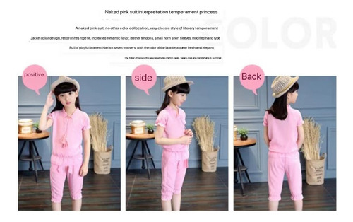 Conjunto De Dos Piezas De Estilo Coreano De Verano Para Niña