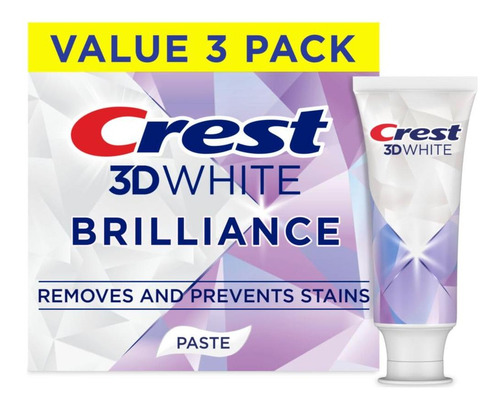 Pasta De Dientes Crest 3d White Brilliance Menta 3 Tubos