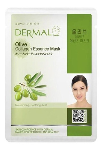 Mascarilla Coreana Dermal Olivo 25 Piezas 23g