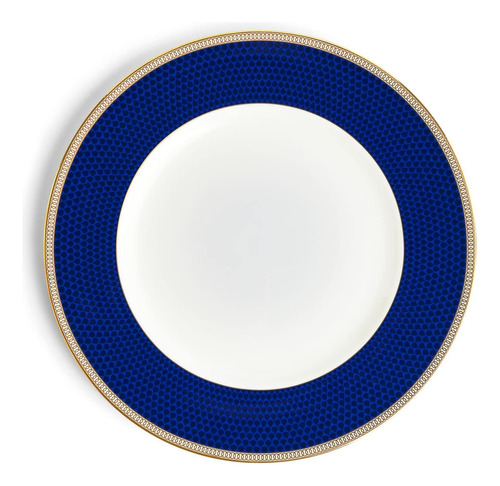 Plato Cena Hibiscus 10.75  Blanco Azul