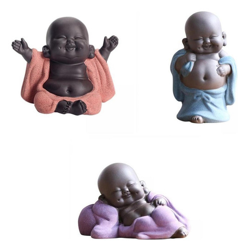 ! Pequeña Estatua De Cerámica Sonriente Maitreya Happy