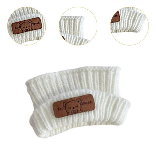 Gorro De Punto Con Figura De Peluche, Gorro Sombrero Blanco