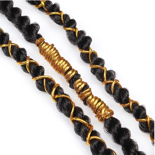 Imagen 2 de 10 de Ultra Braid Trenzas Doradas - Hilo Dorado Extension De Pelo
