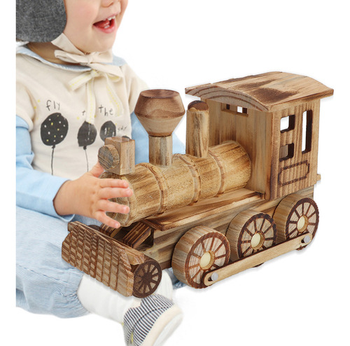 Maqueta De Locomotora De Madera Simulada, Tren De Vapor, Dec